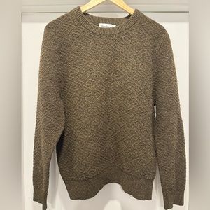 Steven Alan Knit Green Sweater Button Shoulder Wool Large